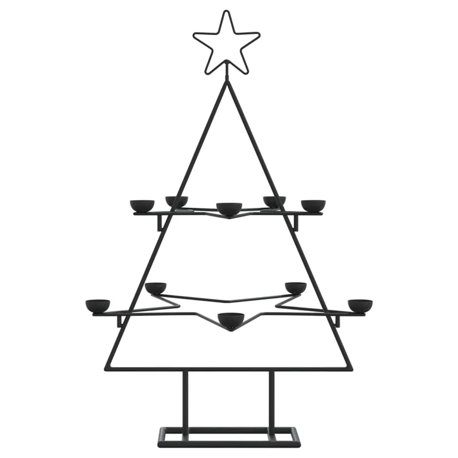 Arbre de Noël en métal pour décoration noir 75 cm - 4