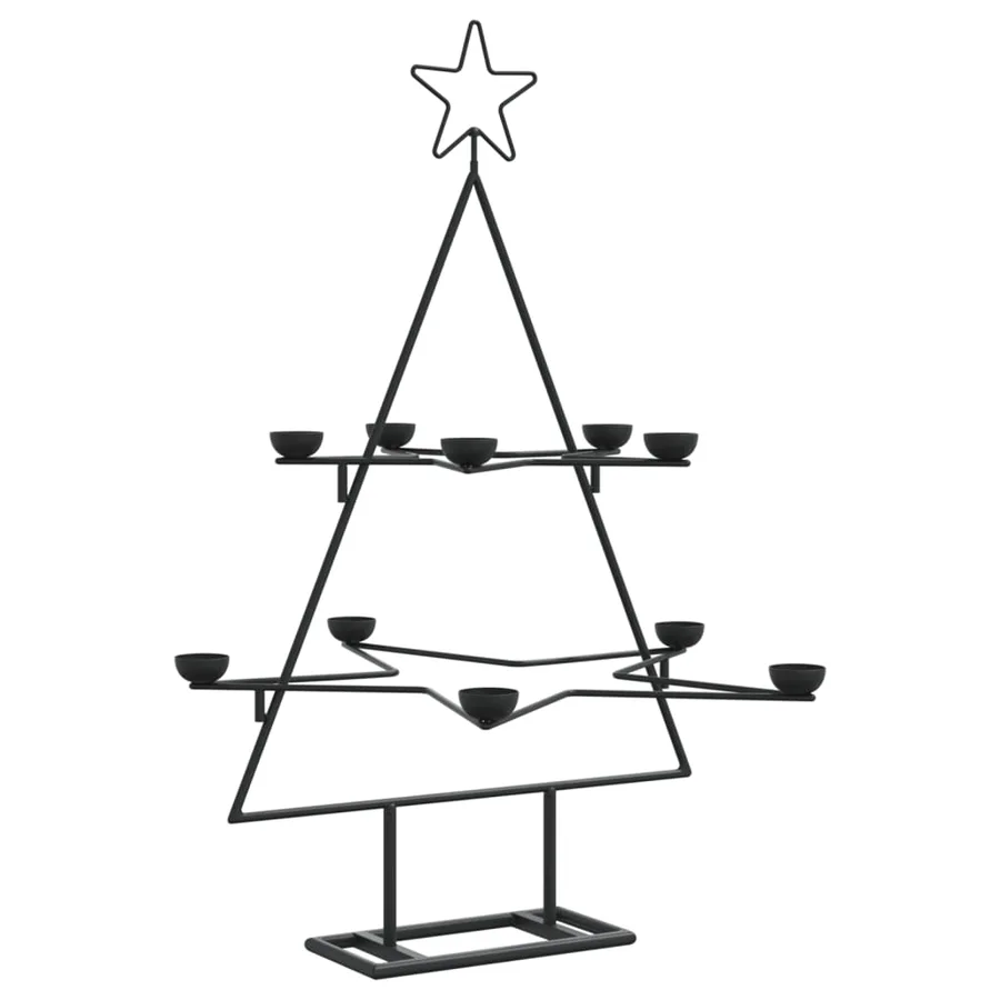 Arbre de Noël en métal pour décoration noir 75 cm - 6