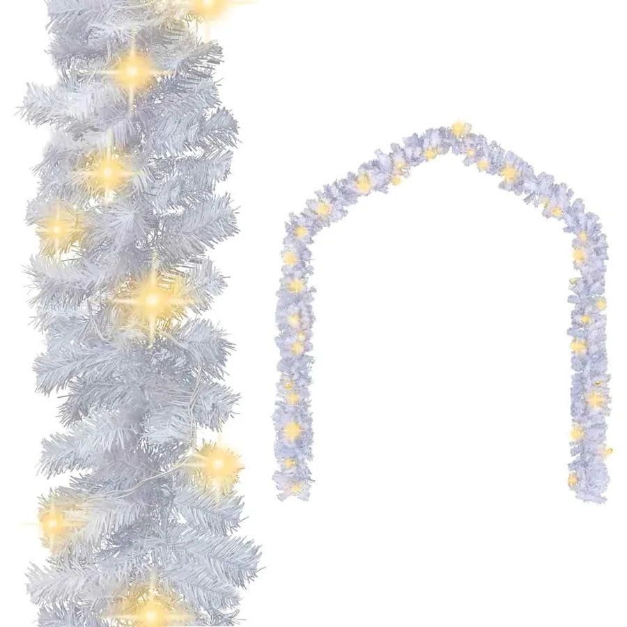 Guirlande de Noël avec lumières LED 5 m Blanc