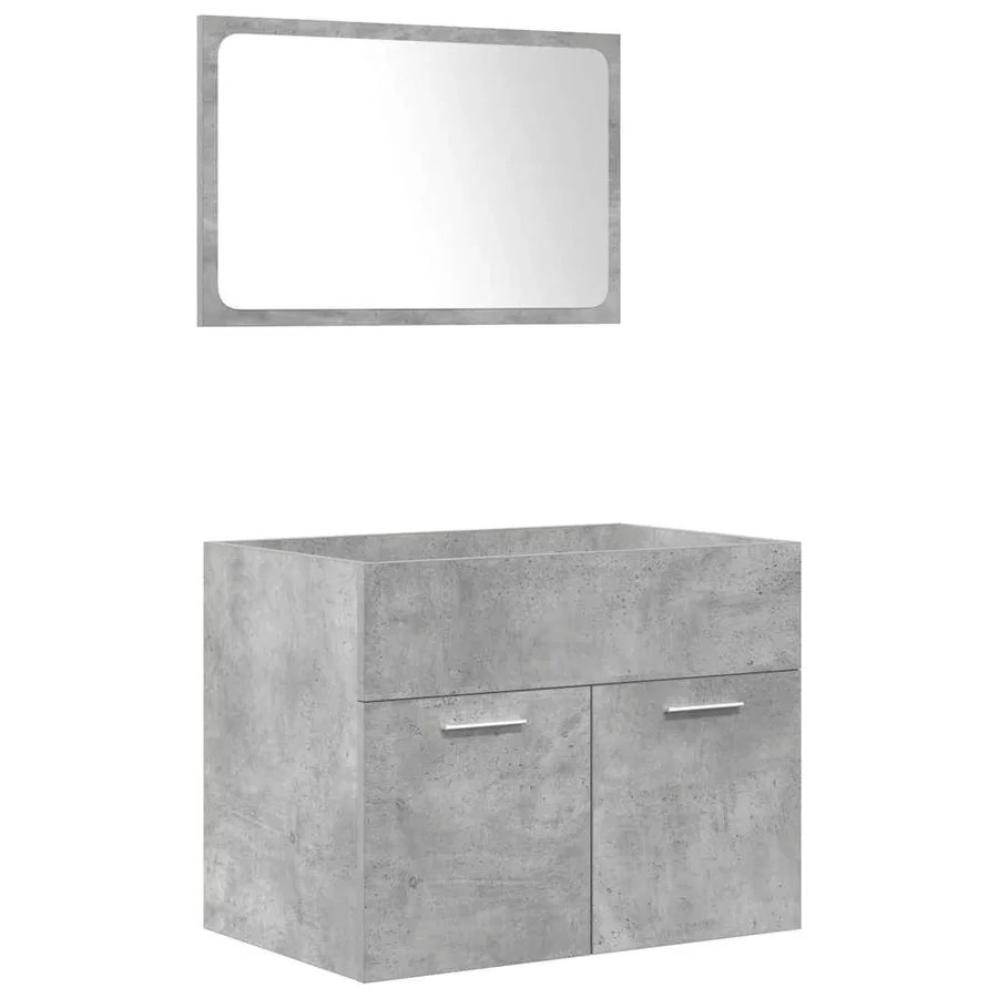 Ensemble de meubles de salle de bain 4 pcs gris béton - 6