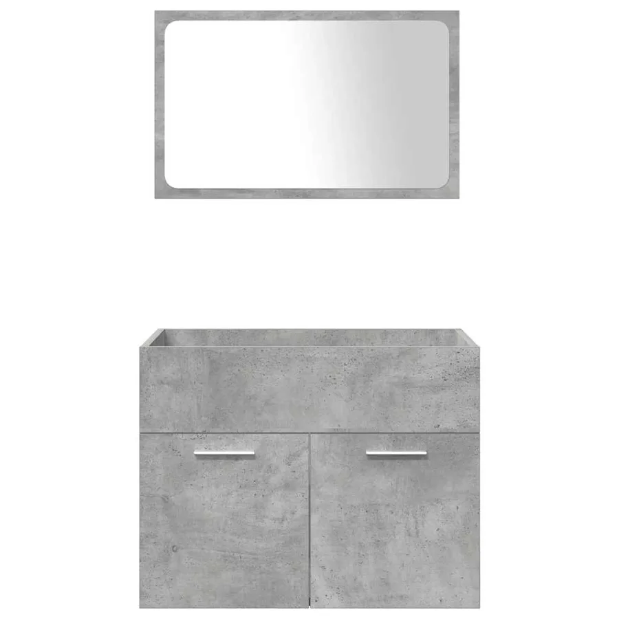 Ensemble de meubles de salle de bain 4 pcs gris béton - 9