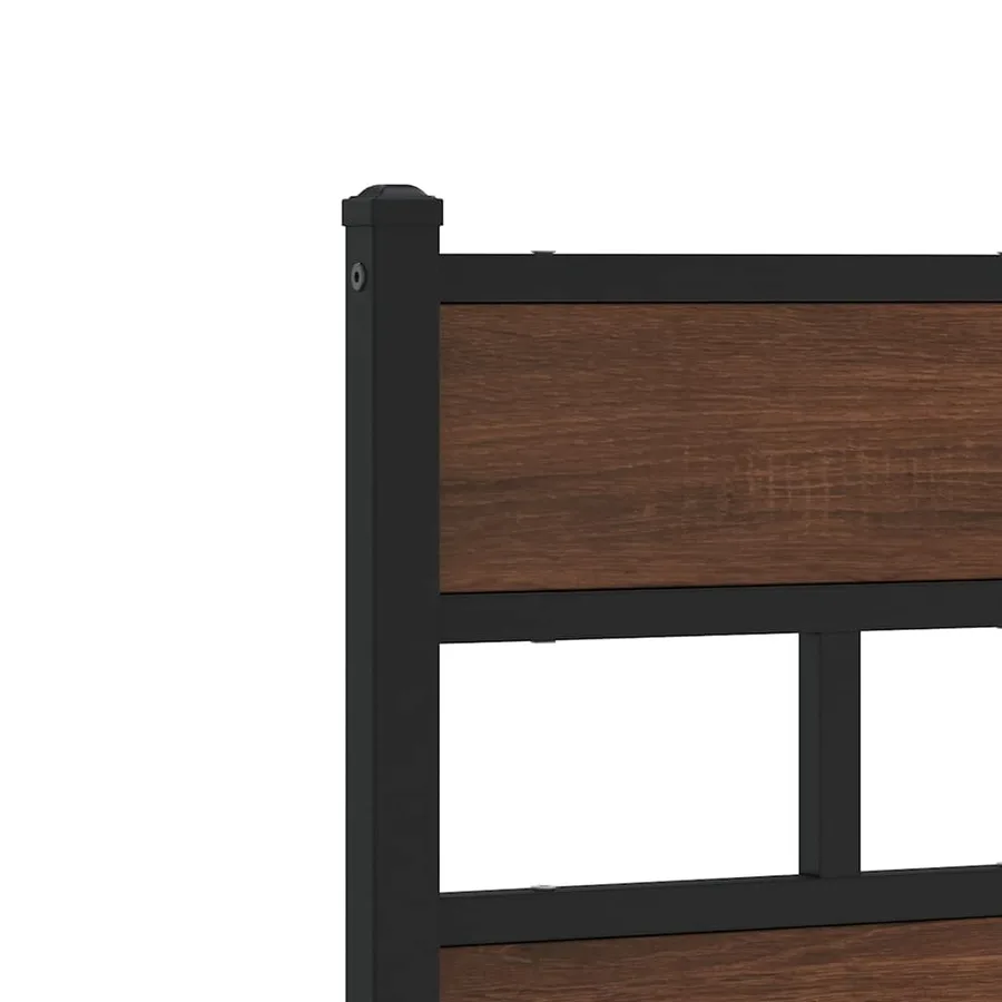 Tête de lit de remplacement chêne marron 120 cm acier et bois d'ingénierie - 5