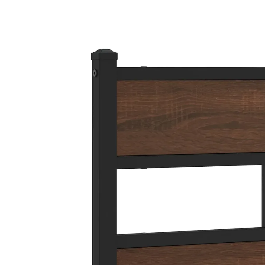 Tête de lit de remplacement chêne marron 200 cm acier et bois d'ingénierie - 5