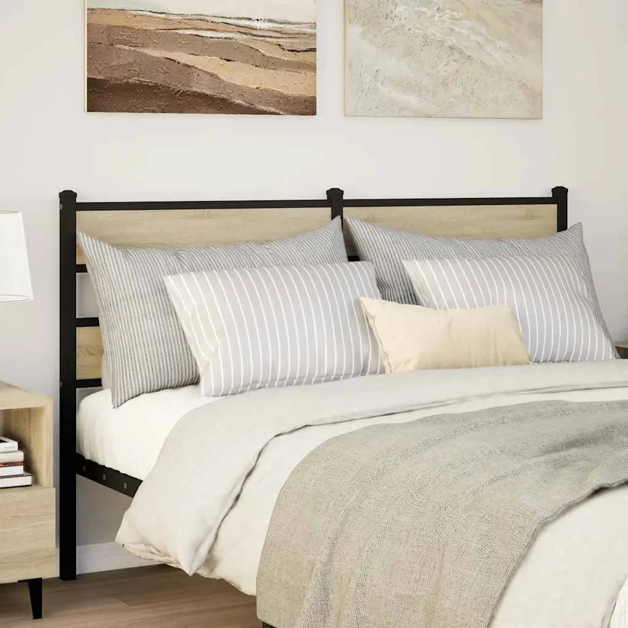 Tête de lit de remplacement chêne sonoma 160 cm fer et bois d’ingénierie