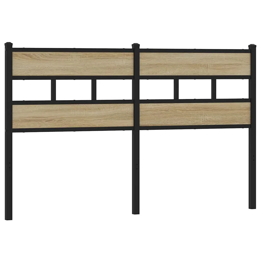 Tête de lit de remplacement chêne sonoma 160 cm fer et bois d’ingénierie - 2