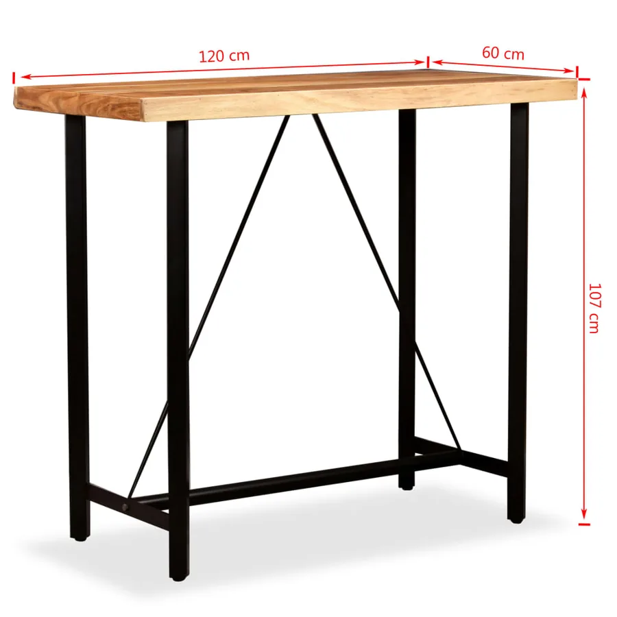 Ensemble de bar 5 pcs Bois d'acacia massif et de récupération - 15