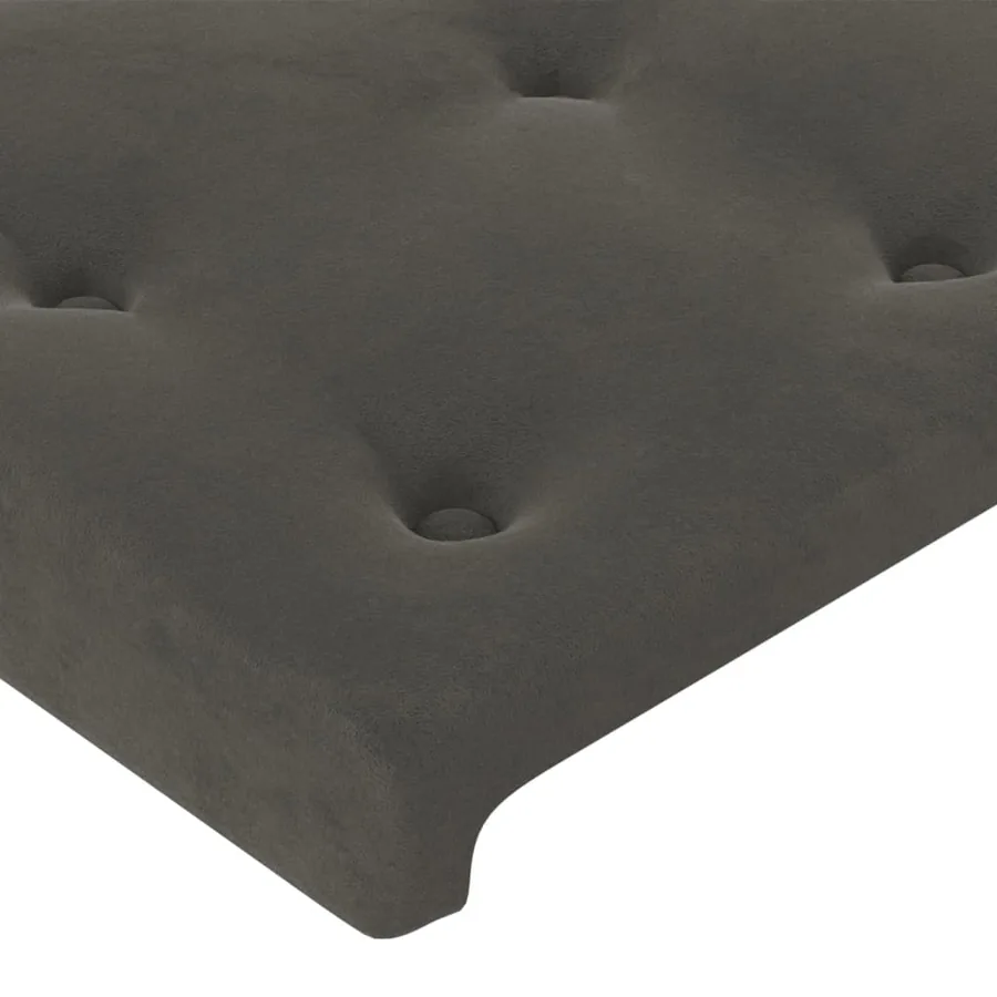 Tête de lit avec oreilles Gris foncé 203x23x78/88 cm Velours - 5