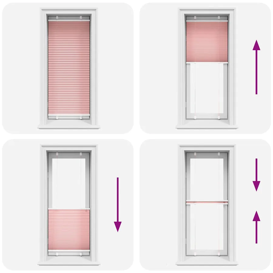 Store plissé rose 55x150 cm largeur du tissu 54,4 cm polyester - 7