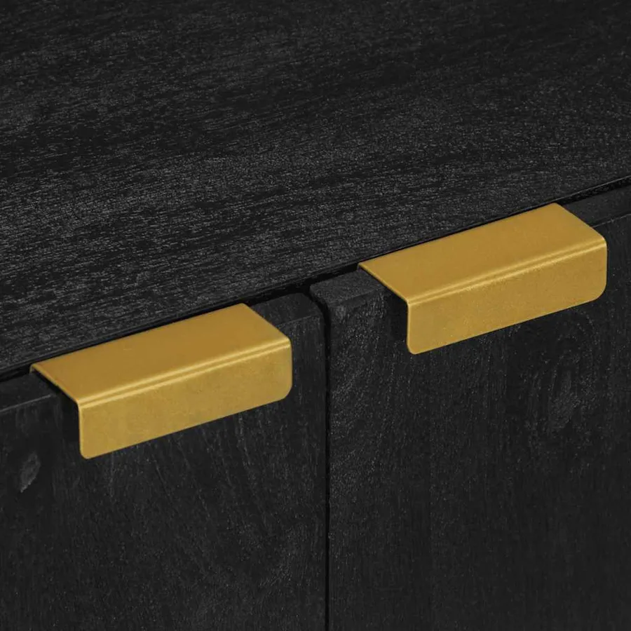 Buffet noir 60x33x75 cm bois d'ingénierie - 7
