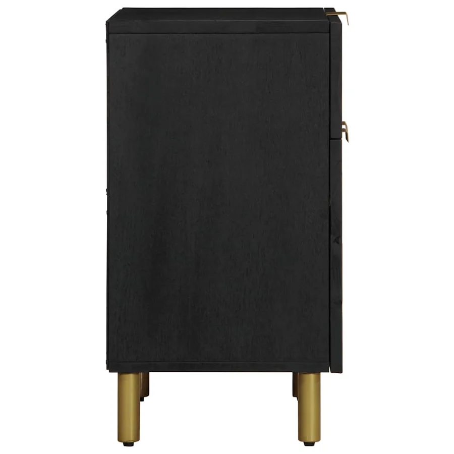 Table de chevet noir 50x33x60 cm bois d'ingénierie - 4