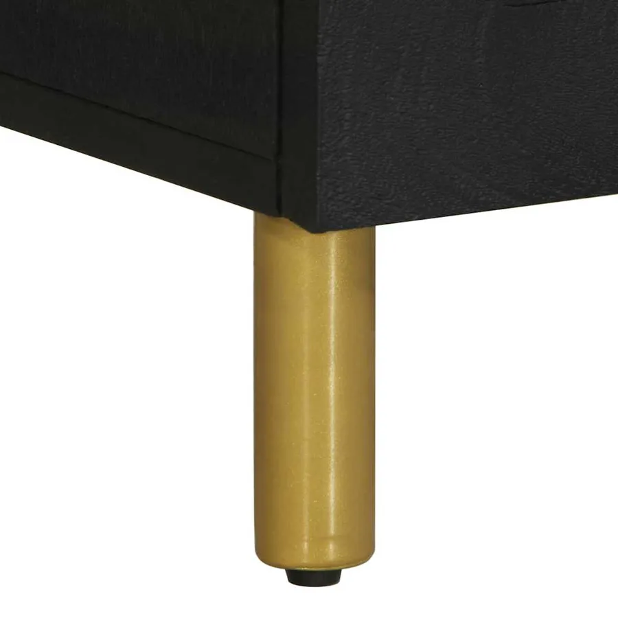 Table de chevet noir 50x33x60 cm bois d'ingénierie - 8