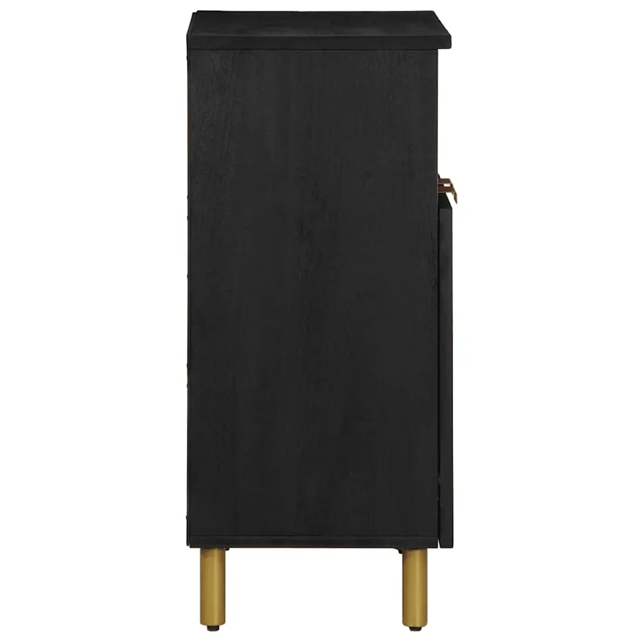 Buffet noir 60x33x75 cm bois d'ingénierie - 4