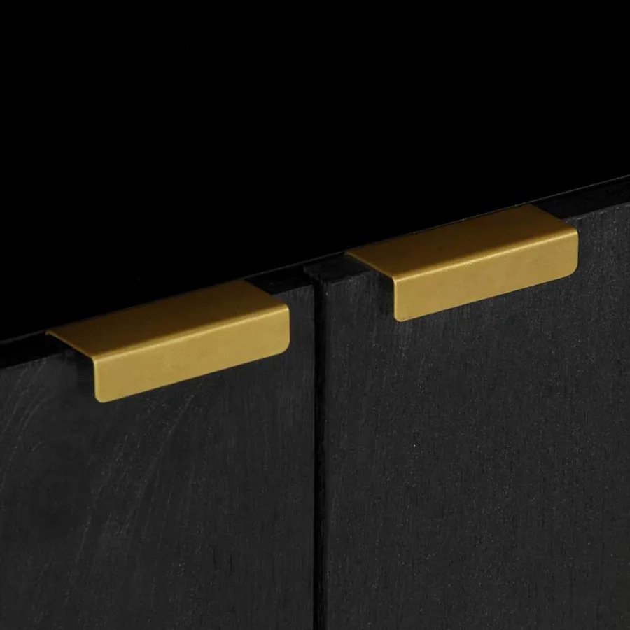 Buffet noir 60x33x75 cm bois d'ingénierie - 7