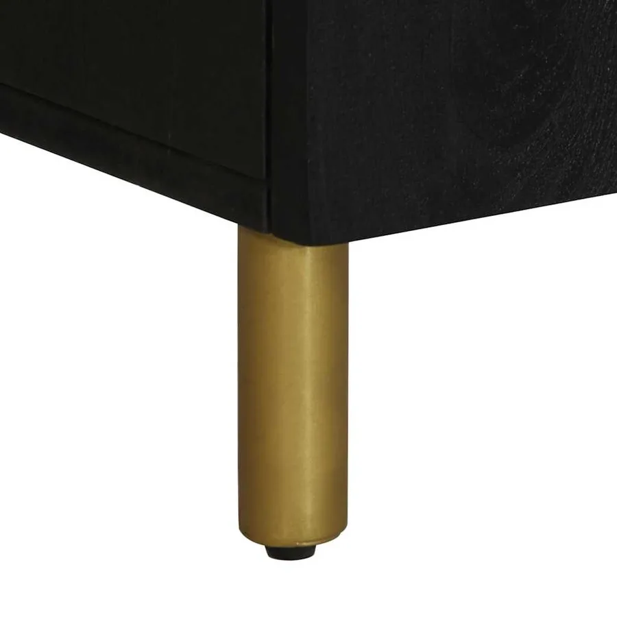 Buffet noir 60x33x75 cm bois d'ingénierie - 8