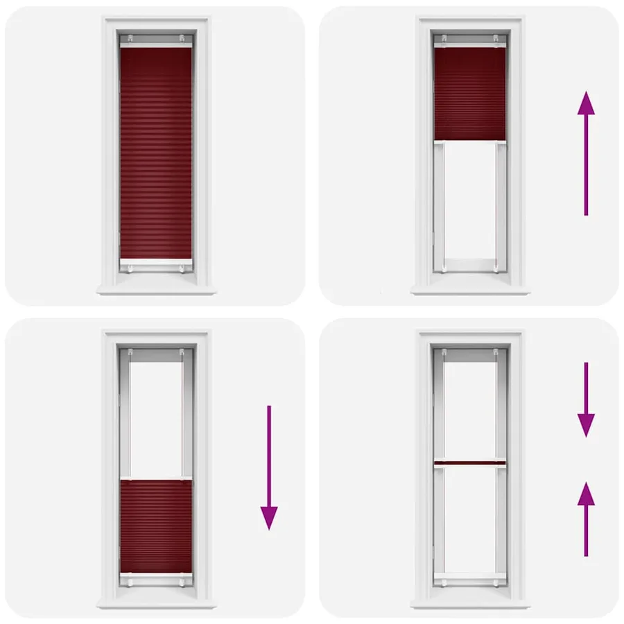 Store plissé rouge bordeaux 45x150 cm largeur du tissu 44,4 cm - 5