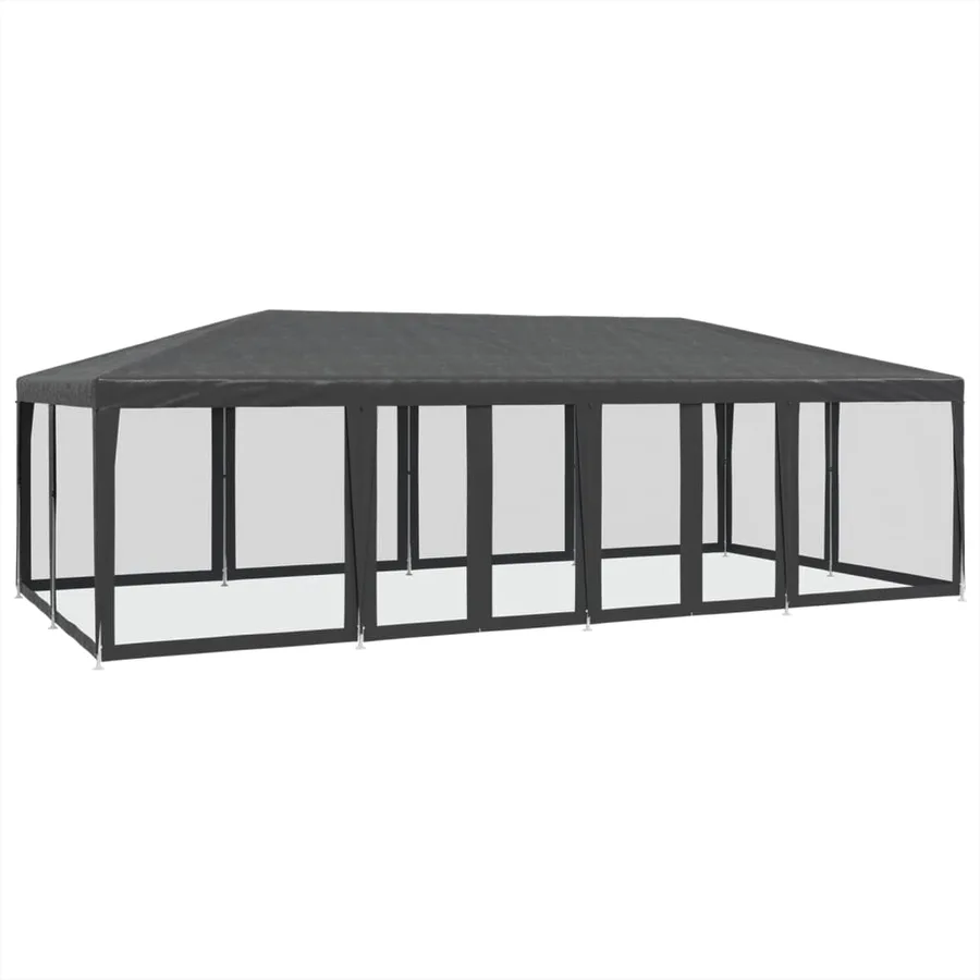 Tente de fête avec 12 parois latérales maille anthracite 8x4 m - 2