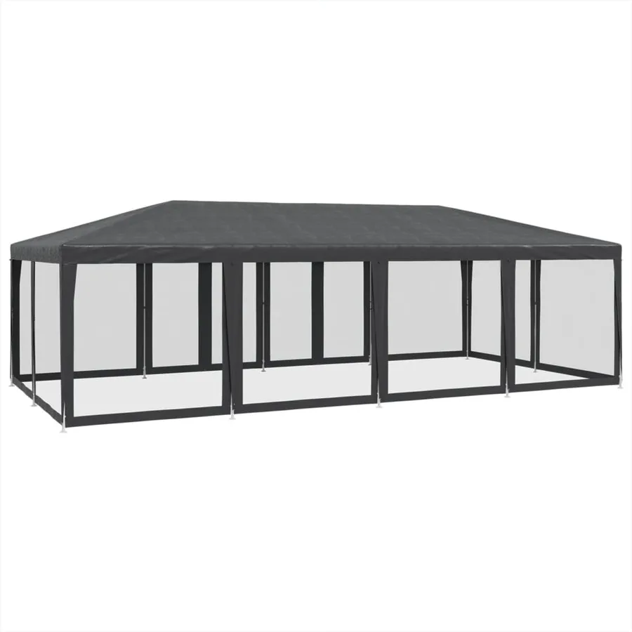 Tente de fête avec 12 parois latérales maille anthracite 8x4 m - 5