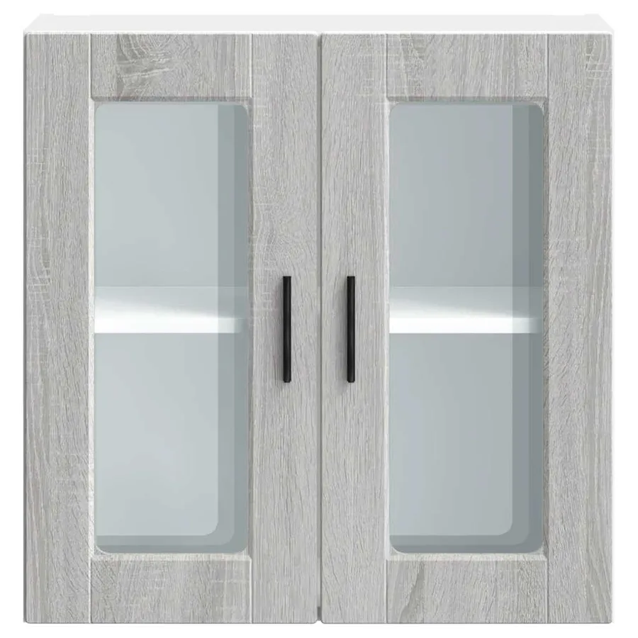 Armoire murale de cuisine avec porte en verre Porto sonoma gris - 6
