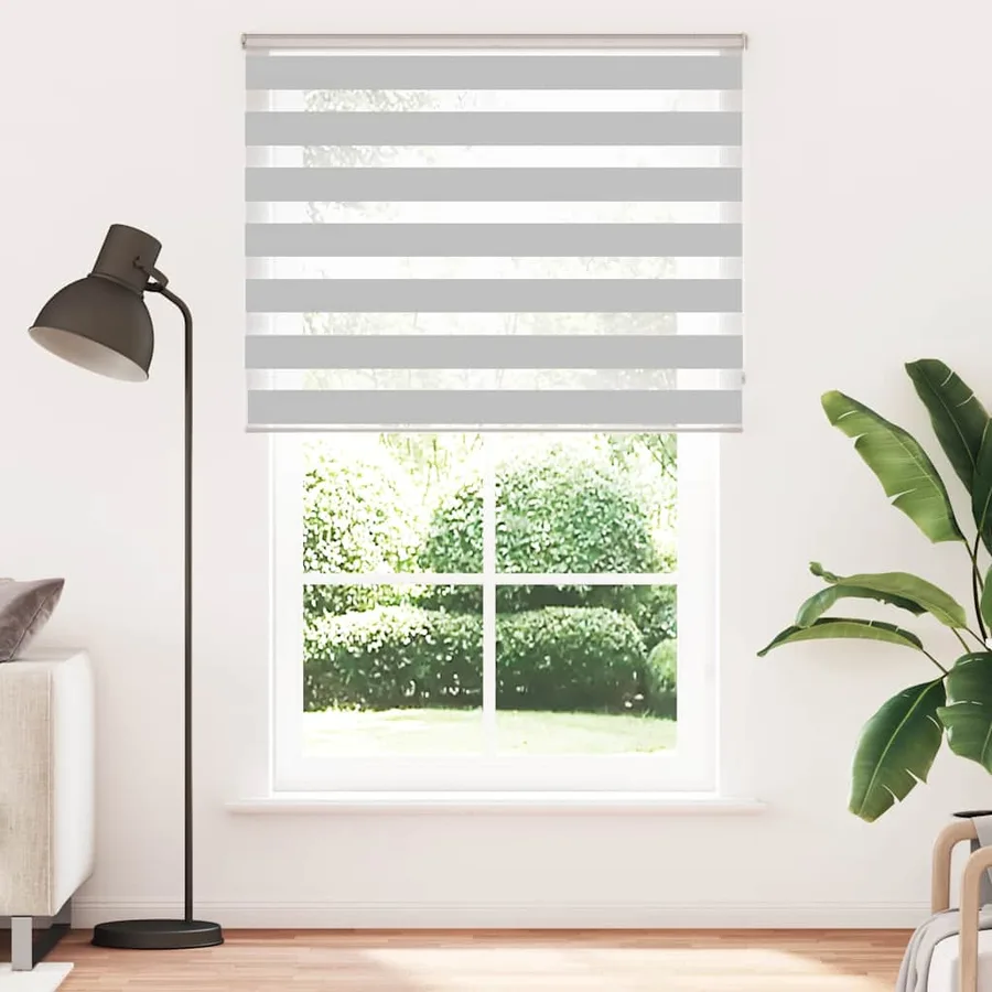 Store zèbre gris clair largeur du tissu 135,9 cm polyester - 2