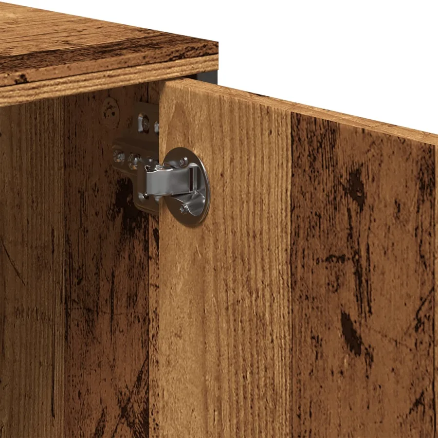 Meuble TV avec tiroir vieux bois 200x25x44 cm bois d'ingénierie - 9