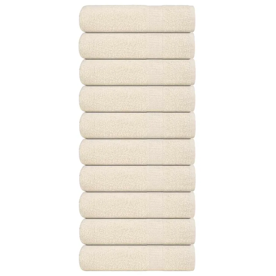 Serviettes de douche FROGN 10 pcs crème 70x140 cm 360 g/m²