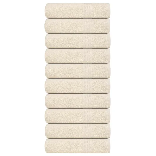 Serviettes de douche FROGN 10 pcs crème 70x140 cm 360 g/m²