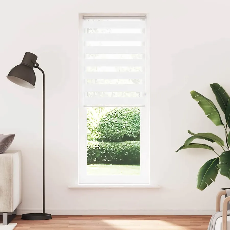 Store zèbre blanc 80x200 cm largeur du tissu 75,9 cm polyester - 2