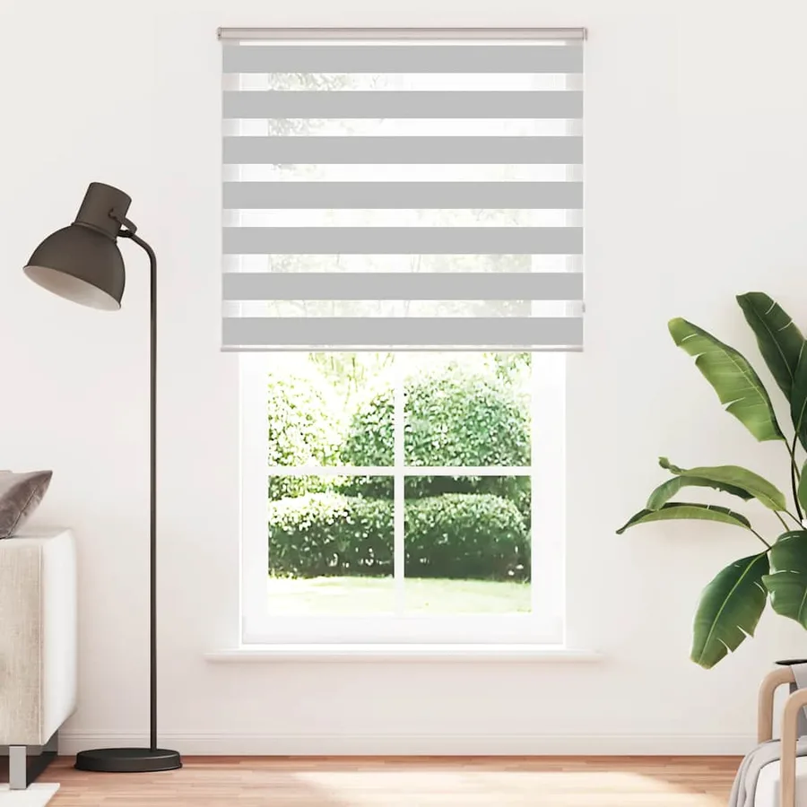 Store zèbre gris clair largeur du tissu 115,9 cm polyester - 2