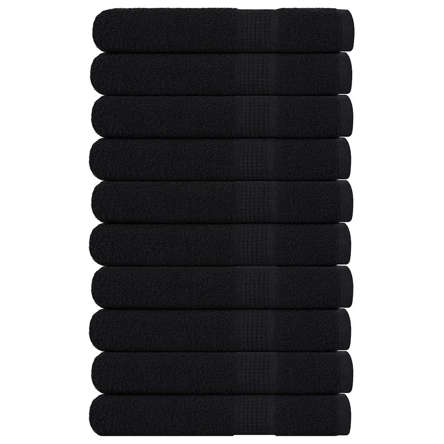 Serviettes de sauna FROGN 10 pcs noir 80x200 cm 360 g/m²