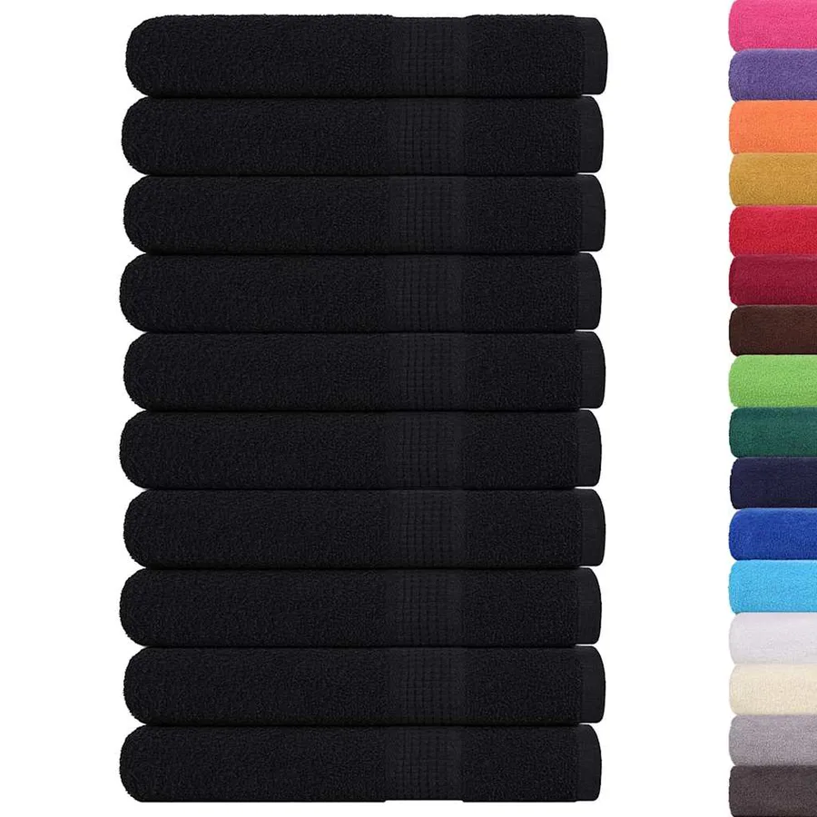Serviettes de sauna FROGN 10 pcs noir 80x200 cm 360 g/m² - 2