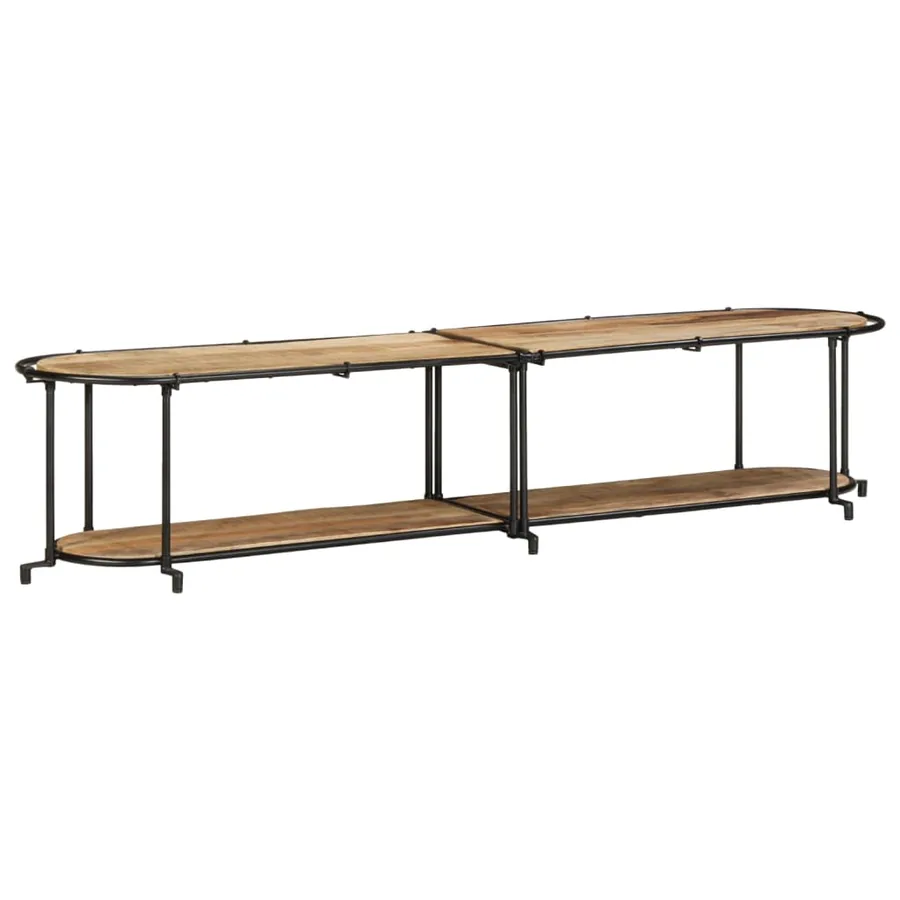 Meuble TV 200x42x40 cm bois massif de manguier brut