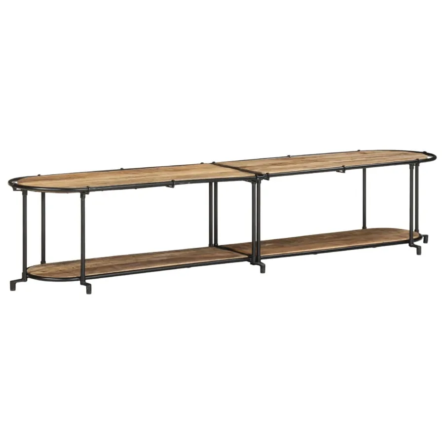 Meuble TV 200x42x40 cm bois massif de manguier brut - 3