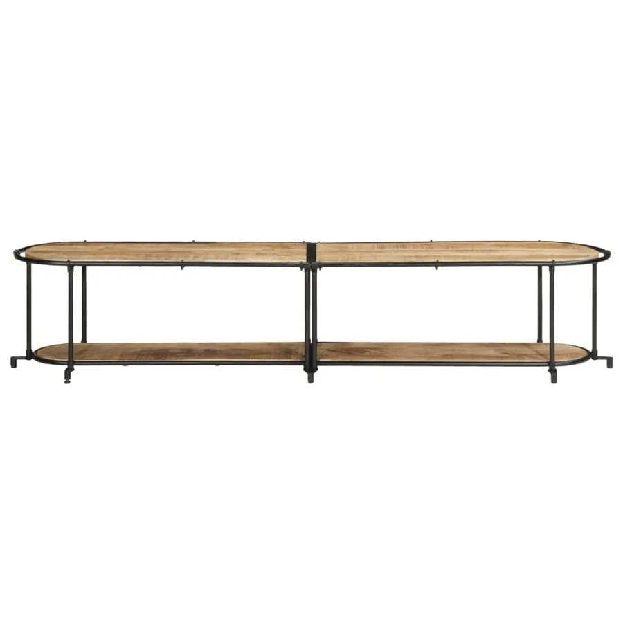 Meuble TV 200x42x40 cm bois massif de manguier brut - 4
