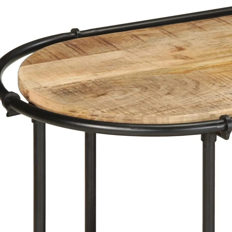 Meuble TV 200x42x40 cm bois massif de manguier brut - 6