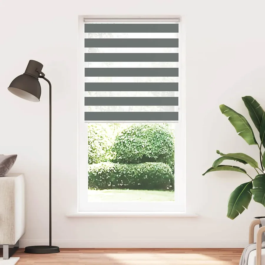 Store zèbre gris foncé largeur du tissu 110,9 cm polyester - 2