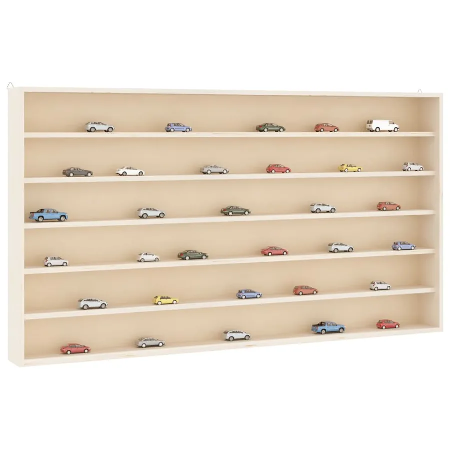 Vitrine de collection en bois avec 6 étagères 80x8,5x55 cm