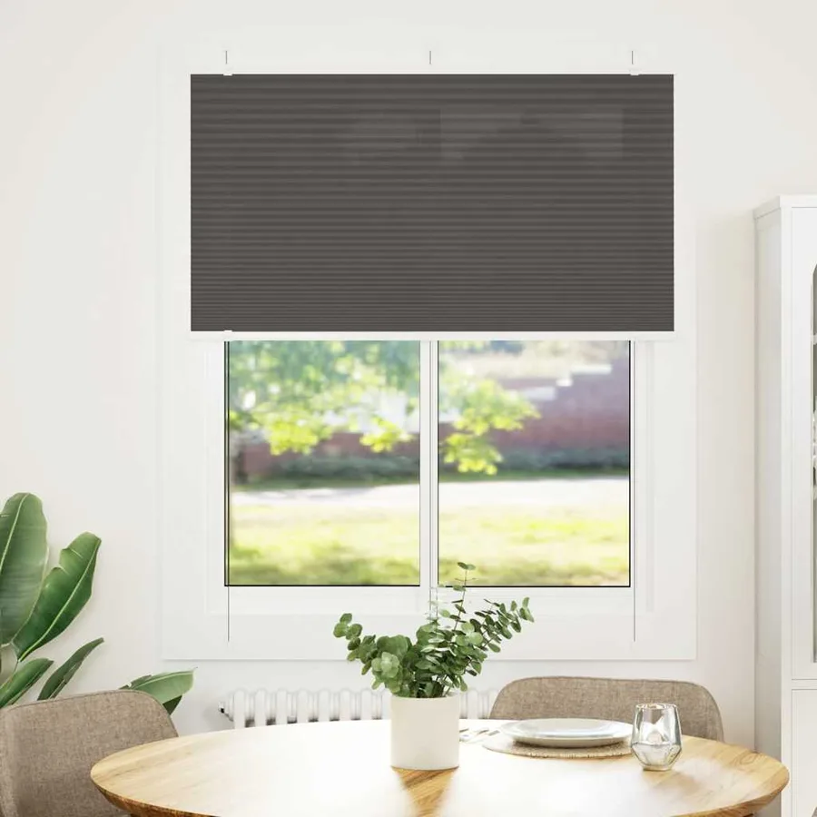 Store plissé noir 110x150 cm largeur du tissu 109,4cm polyester - 2
