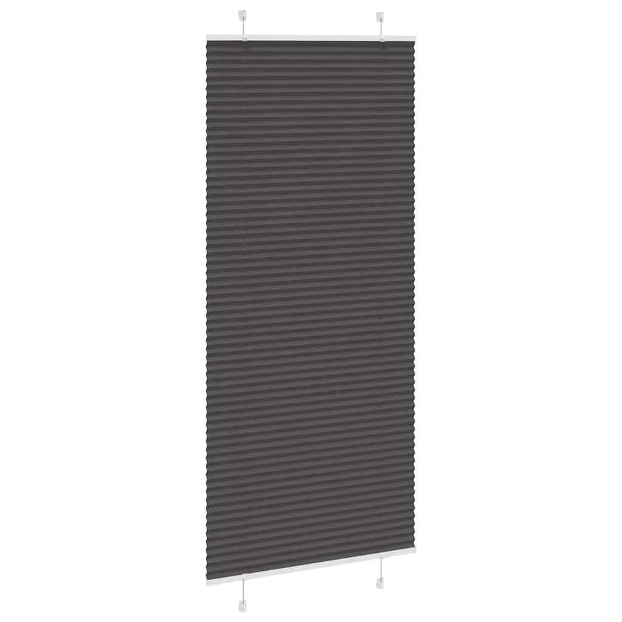 Store plissé noir 90x200 cm largeur du tissu 89,4 cm polyester - 3