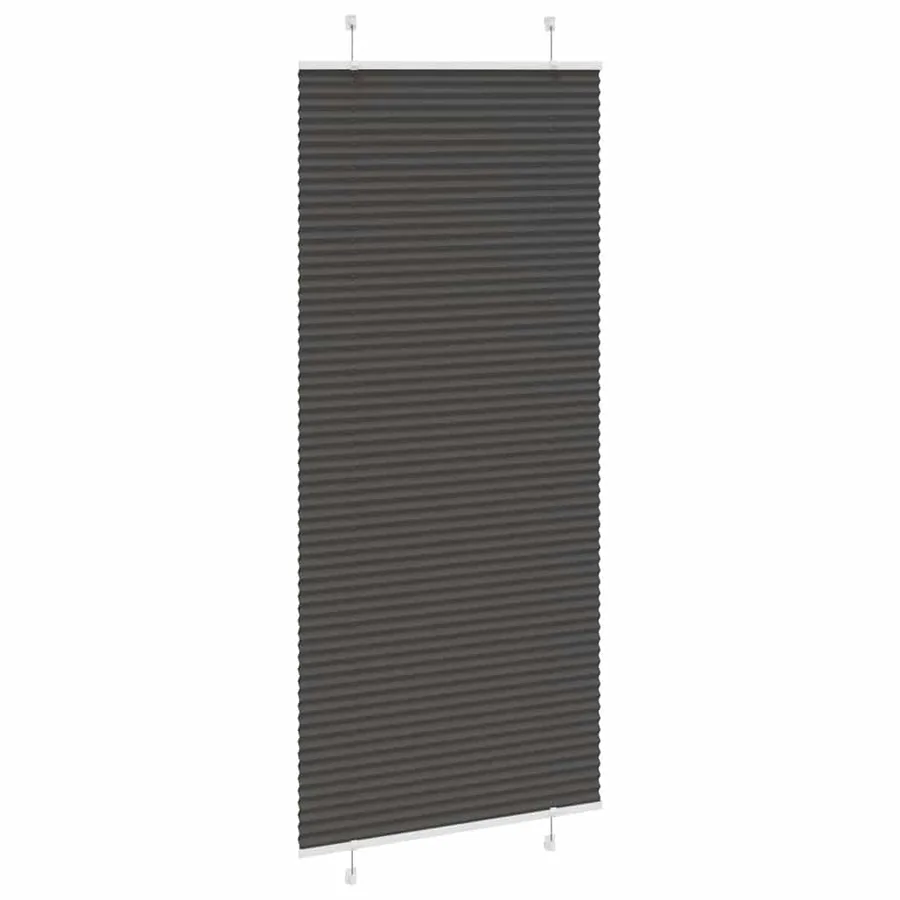 Store plissé noir 90x200 cm largeur du tissu 89,4 cm polyester - 4