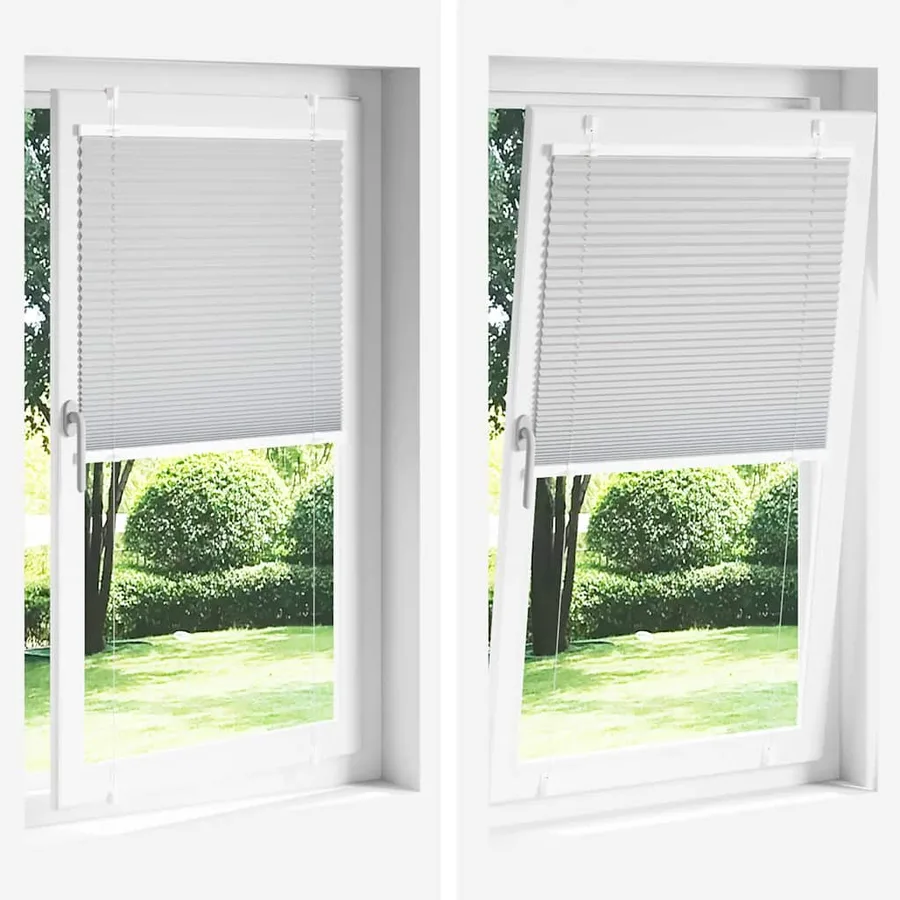 Store plissé blanc 105x200cm largeur du tissu 104,4cm polyester - 8