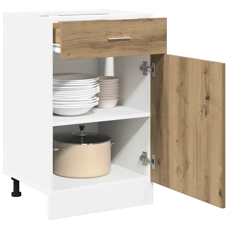 Armoire à tiroirs "Lyon" Chêne artisanal 50 x 46 x 81,5 cm Bois d'ingénierie - 3