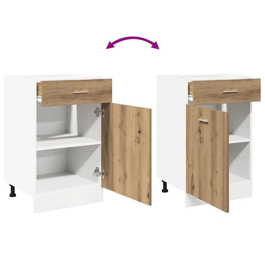Armoire à tiroirs "Lyon" Chêne artisanal 50 x 46 x 81,5 cm Bois d'ingénierie - 7