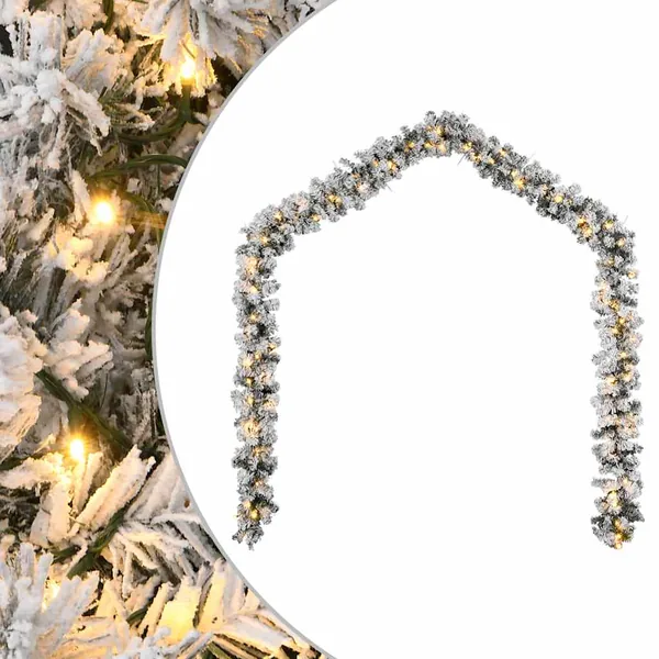 Guirlande de Noël avec lumières LED Vert 5 m PVC