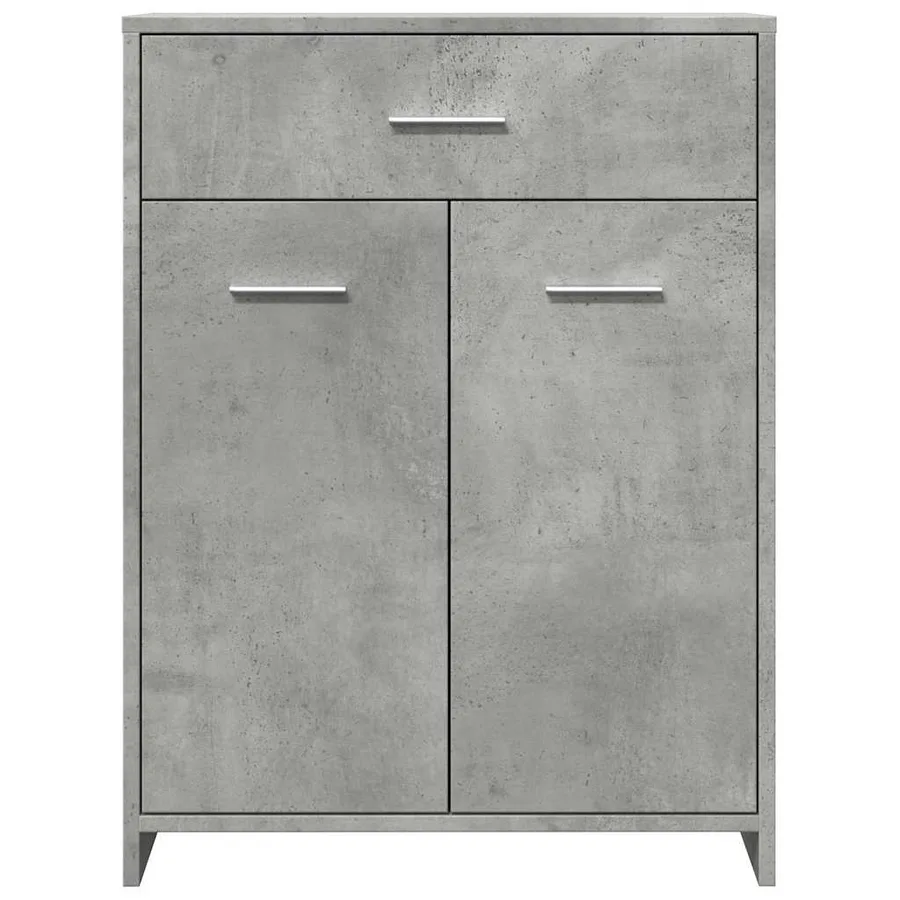 Armoire de salle de bain Gris béton 60x33x80 cm Aggloméré - 4