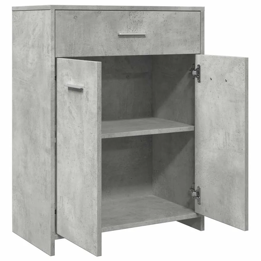Armoire de salle de bain Gris béton 60x33x80 cm Aggloméré - 8