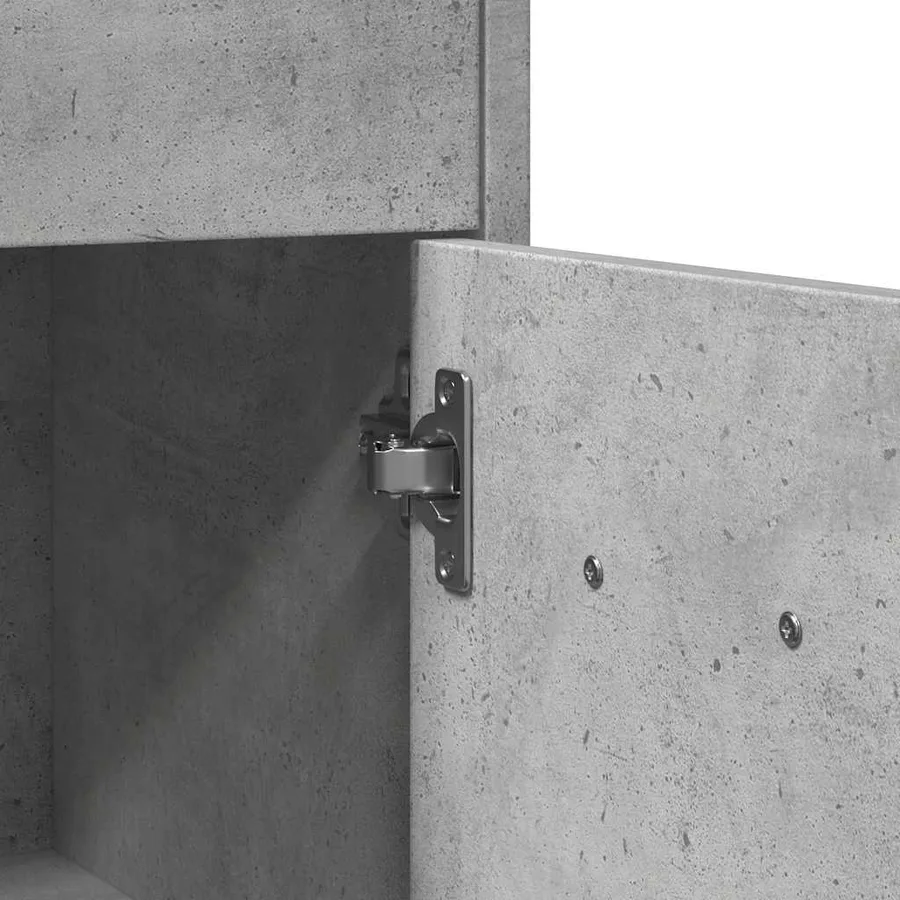 Armoire de salle de bain Gris béton 60x33x80 cm Aggloméré - 9