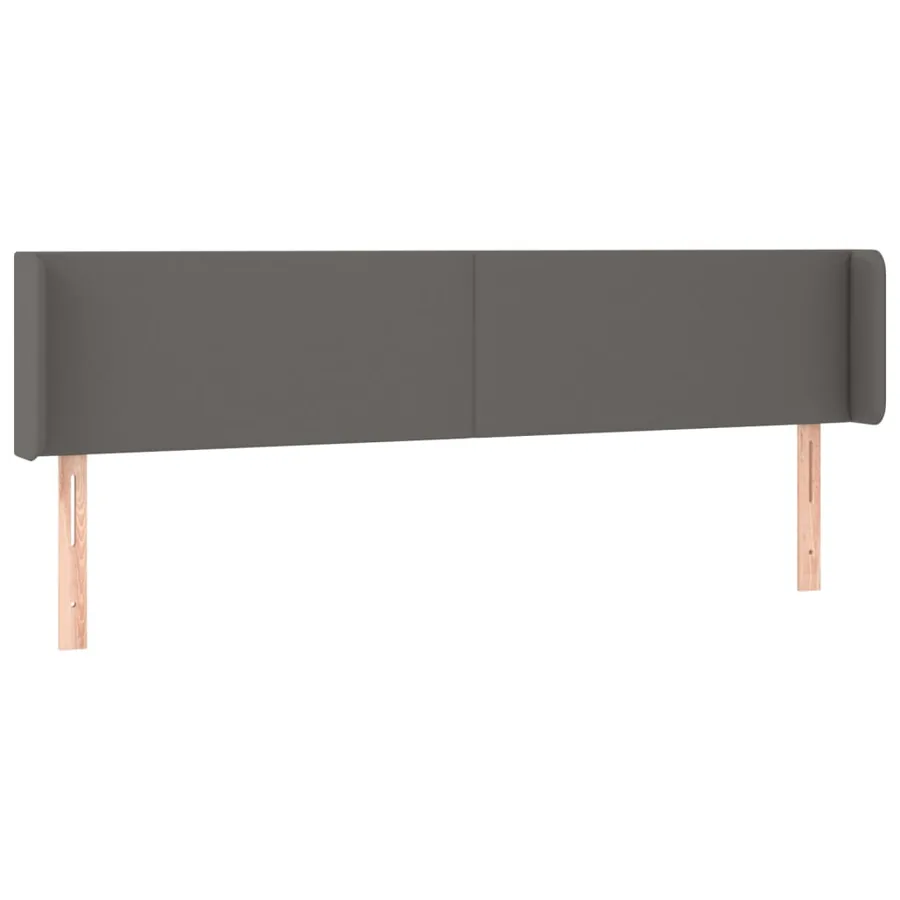 Tête de lit avec oreilles Gris 183x16x78/88 cm Similicuir - 2
