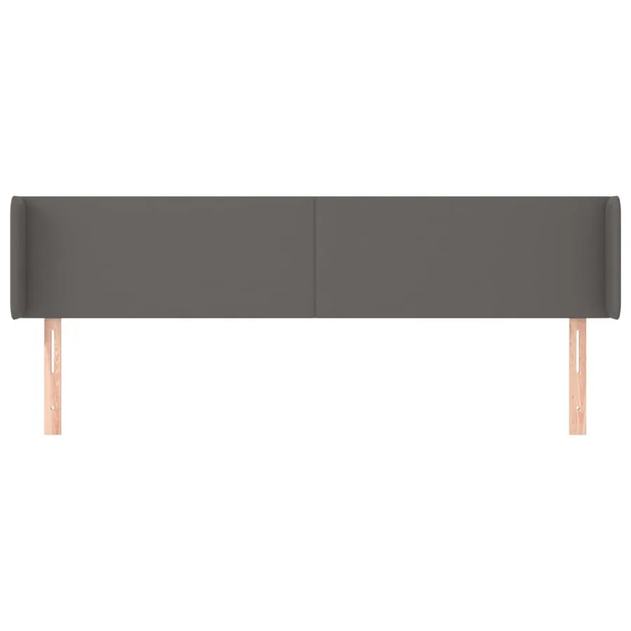 Tête de lit avec oreilles Gris 183x16x78/88 cm Similicuir - 3