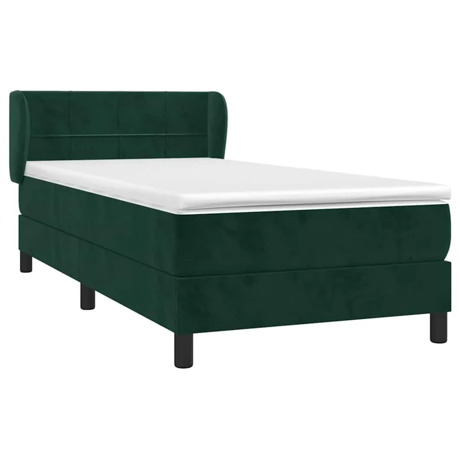 Sommier à lattes de lit avec matelas Vert foncé 100x200 cm - 3