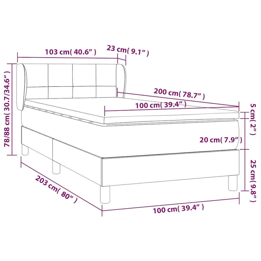 Sommier à lattes de lit avec matelas Vert foncé 100x200 cm - 7